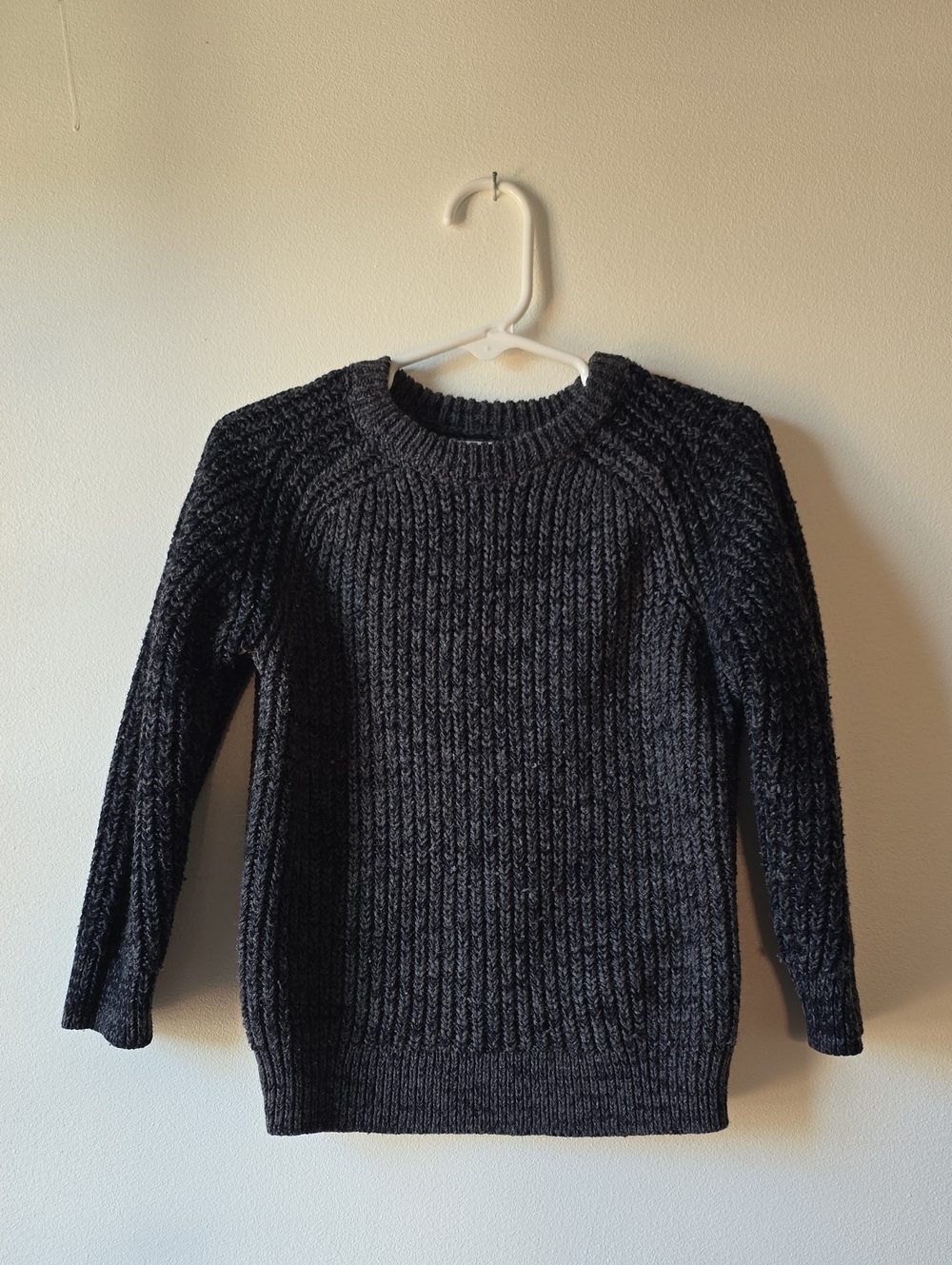 Zara Dark Charcoal Ribbed Crewneck Sweater